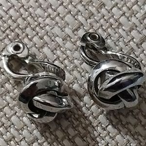 Vintage Monet classic silver toned open knot/Love knot clip-on earrings